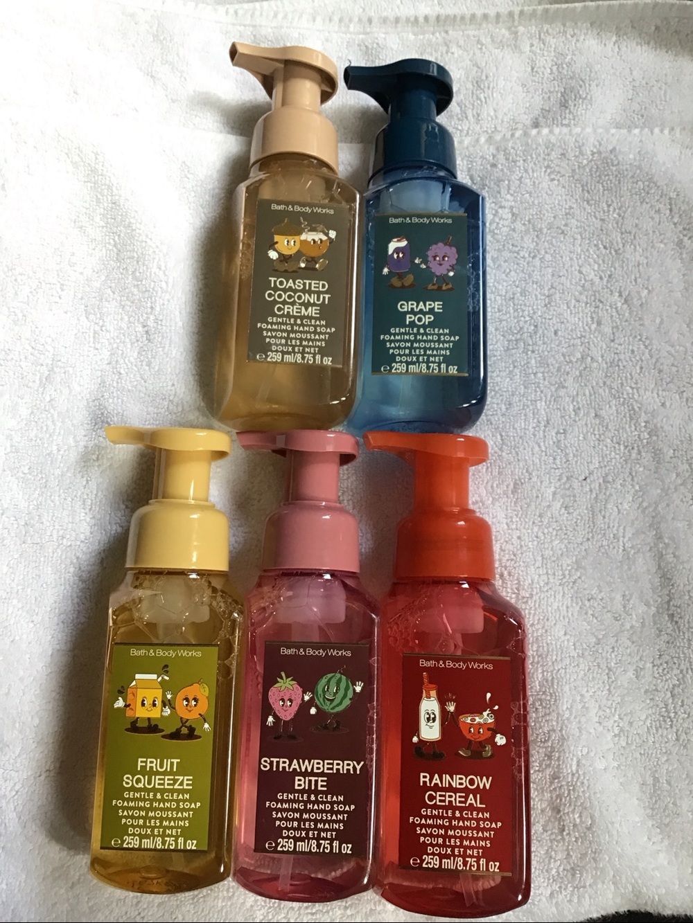 Bundle of 5 Bath & Body Works foam hand soap